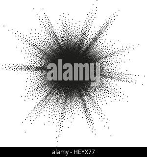 Black burst dots on white background. EPS 10 Stock Vector