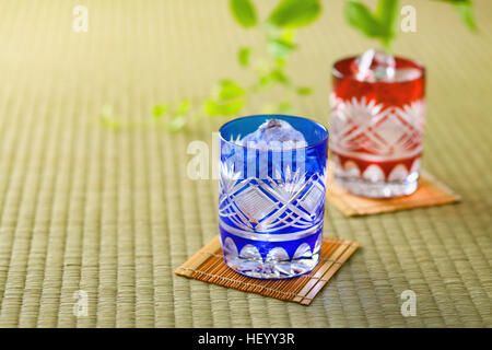 Traditional Japanese Edo Kiriko glassware Stock Photo