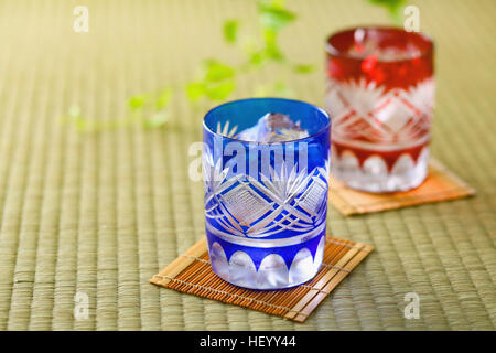 Traditional Japanese Edo Kiriko glassware Stock Photo