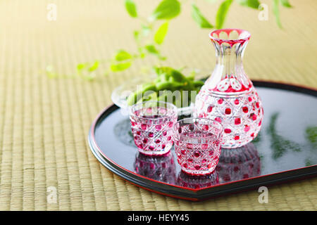 Traditional Japanese Edo Kiriko glassware Stock Photo