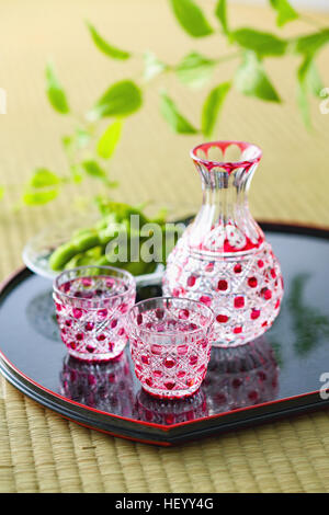 Traditional Japanese Edo Kiriko glassware Stock Photo