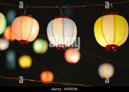 Paper lanterns at Japanese traditional Bon Odori festival Stock Photo ...