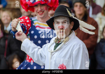 Wantage, UK. 26 Dec 2016. The character of Doctor Good played in a traditional Mummers Folk Play performed annually on Boxing Day in Wantage Market Place. Stock Photo