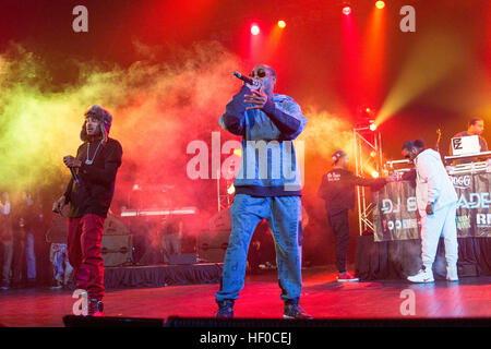 December 22, 2016 - Milwaukee, Wisconsin, U.S - LAYZIE BONE, FLESH-N-BONE and WISH BONE of Bone Thugs-n-Harmony performs live at the Riverside Theater in Milwaukee, Wisconsin (Credit Image: © Daniel DeSlover via ZUMA Wire) Stock Photo