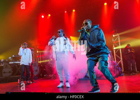 December 22, 2016 - Milwaukee, Wisconsin, U.S - KRAYZIE BONE, WISH BONE and FLESH-N-BONE of Bone Thugs-n-Harmony performs live at the Riverside Theater in Milwaukee, Wisconsin (Credit Image: © Daniel DeSlover via ZUMA Wire) Stock Photo