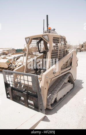 The Minotaur, an improvised explosive device clearance robot designed by the Kandahar Rapid Equipping Force for route clearance missions, at Forward Operating Base Pasab, Afghanistan, June 17. This vehicle has the added benefit of being able to be used as a utility vehicle around a FOB when not being used for snooping out IEDs. (U.S. Army photo by Spc. Ariel J. Solomon) REF forward lab provides Soldiers equipment solutions in a hurry 140617-Z-JA114-004 Stock Photo