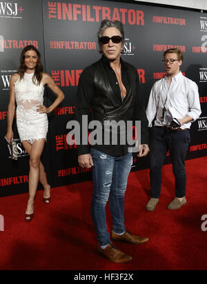 Mickey Rourke attends 'The Infiltrator' premiere at AMC Loews Lincoln Square 13 Theater on July 11, 2016 in New York City. Stock Photo