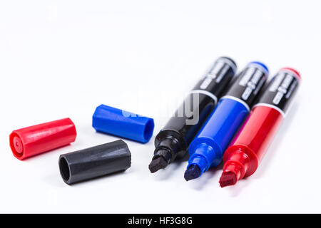 Permanent chisel tip marker isolated on white background Stock Photo