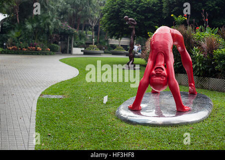 Hong Kong, China - November 07, 2014: Monument with red boy Stock Photo