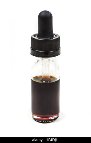 Expired discolored vape juice isolated on white background Stock Photo