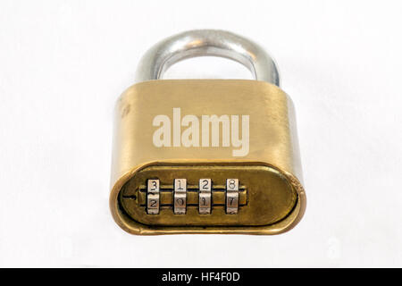 Combination lock on white background Stock Photo