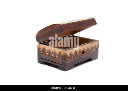 small wooden box isolated on a white background Stock Photo