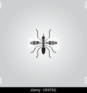 Mosquito icon vector. Flat icon isolated on the white background. Editable EPS file. Vector illustration. Stock Vector