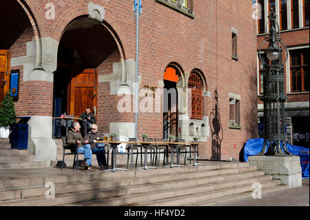 The entrance to the Beurs van Berlage building in Amsterdam, Holland, Netherlands. Stock Photo