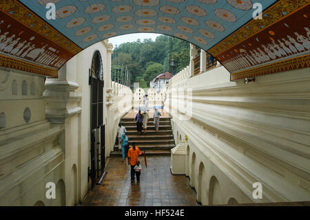 Kandy, Sri Lanka - 16 December 2004: people walking in the Royal Palace Complex Of The Former Kingdom Of Kandy, Sri Lanka Stock Photo