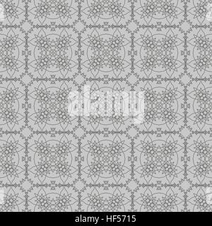 Grey Ornamental Seamless Line Pattern Stock Vector