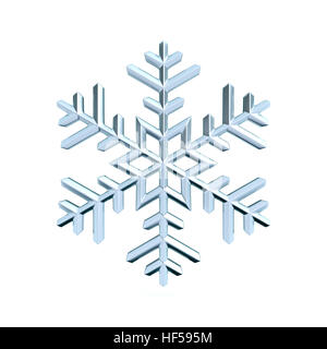 Snowflake 3D render illustration isolated on white background Stock Photo