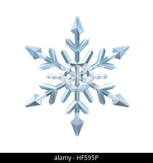 Snowflake 3D render illustration isolated on white background Stock Photo