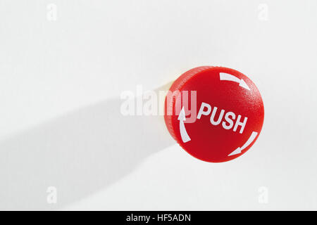Push the button, emergency button Stock Photo