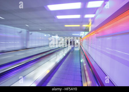 Moving walkway at Munich International Airport, Munich, Bavaria Stock Photo