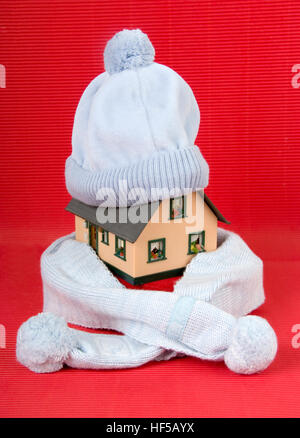 Symbolic shot, heat insulation in a house, passive house Stock Photo