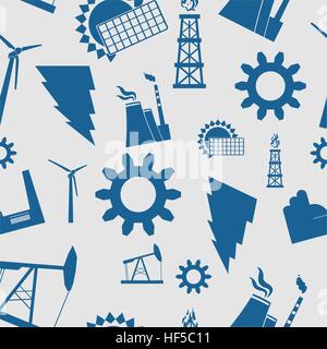 Energy and Power icons seamless pattern Stock Vector