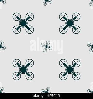 Drone quadrocopter icon seamless pattern Stock Vector