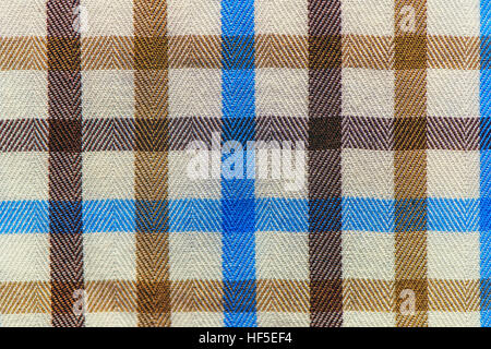 Checkered plaid textile material pattern texture, macro Stock Photo