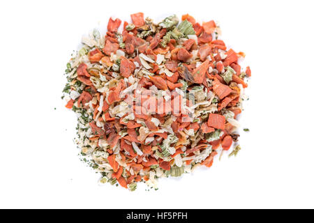 Vegetable soup mix isolated on a white background Stock Photo
