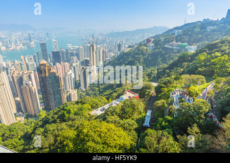 The Peak and Peak Tram, Hong Kong Stock Photo - Alamy