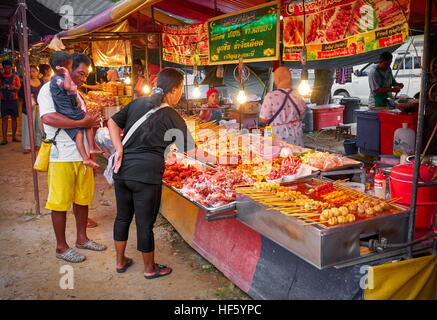 Street food market, Koh Lanta Island, Krabi, Thailand Stock Photo