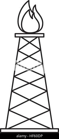 Refining plant tower isolated icon vector illustration design Stock ...