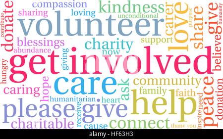 Get Involved word cloud on a white background. Stock Vector