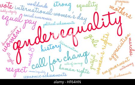 Gender Equality word cloud on a white background. Stock Vector