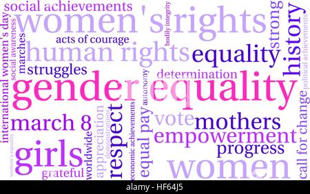 Gender Equality word cloud on a white background. Stock Vector