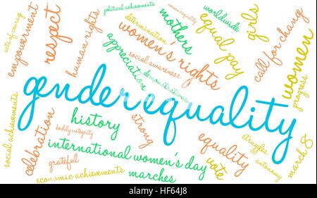 Gender Equality word cloud on a white background. Stock Vector