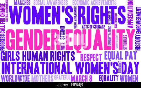 Gender Equality word cloud on a white background. Stock Vector