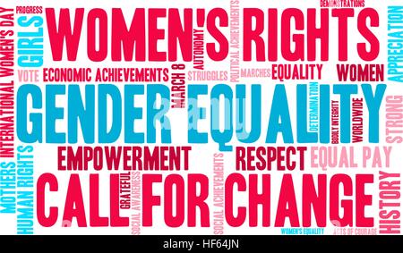 Gender Equality word cloud on a white background. Stock Vector