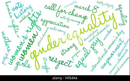 Gender Equality word cloud on a white background. Stock Vector