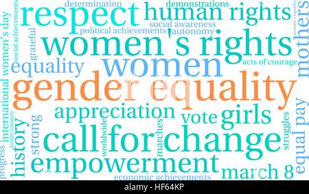 Gender Equality word cloud on a white background. Stock Vector