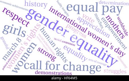 Gender Equality word cloud on a white background. Stock Vector