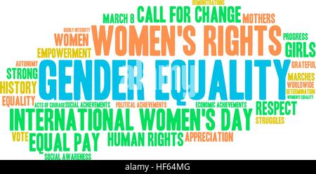 Gender Equality word cloud on a white background. Stock Vector