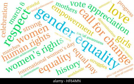 Gender Equality word cloud on a white background. Stock Vector