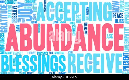 Abundance word cloud on a white background. Stock Vector