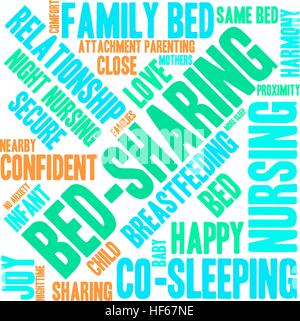 Bed-Sharing word cloud on a white background. Stock Vector