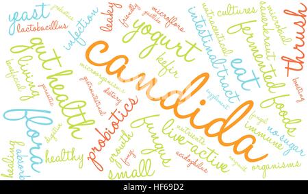 Candida word cloud on a white background. Stock Vector