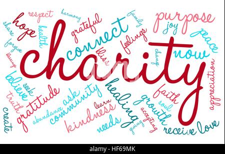 Charity word cloud on a white background. Stock Vector