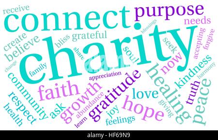 Charity word cloud on a white background. Stock Vector