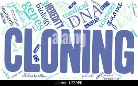 Cloning word cloud on a white background. Stock Vector