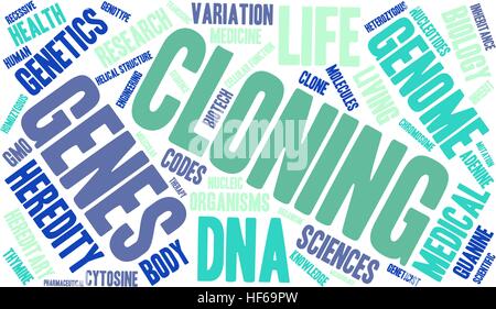 Cloning word cloud on a white background. Stock Vector